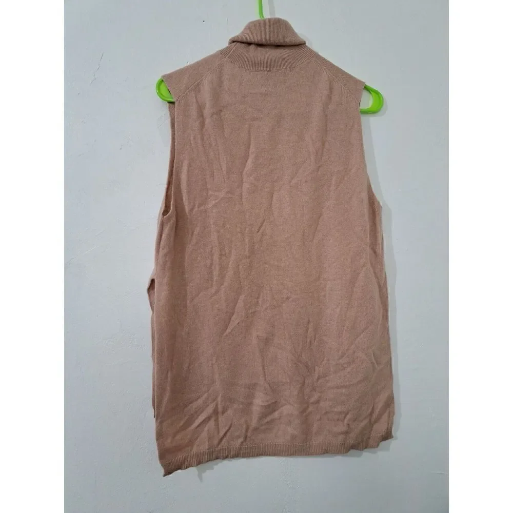 Zara Collection Womens Medium Fine Wool Soft Vest Tan Sleeveless